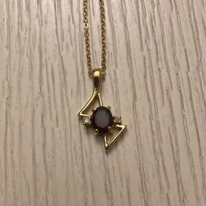 Elegant Gold and red Pendant Necklace